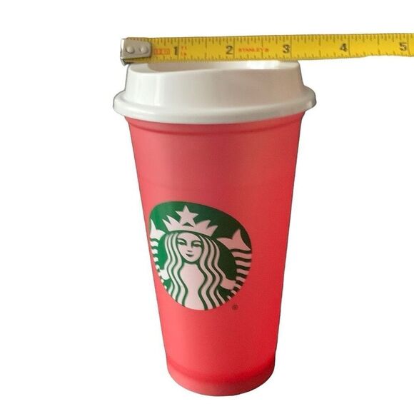 Pre Owned Starbucks 2013 PINK Reusable Tumbler Siren Logo 16oz Coffee Cup Mug - Picture 3 of 12